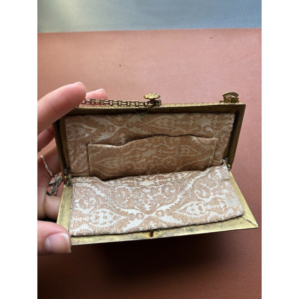 Antique FRENCH Art Deco Gold Silver Handmade Steel Beaded Fringe Flapper Purse - Picture 8 of 10